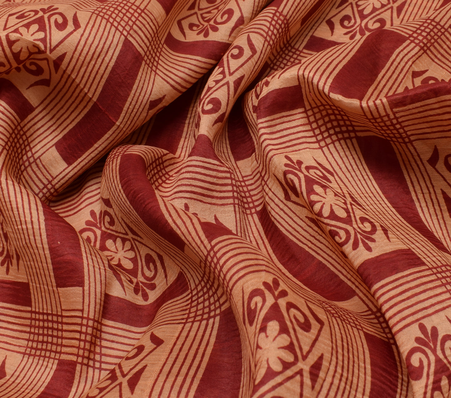 Sushila Vintage Indian Saree 100% Pure Silk Printed Floral Soft Craft Fabric