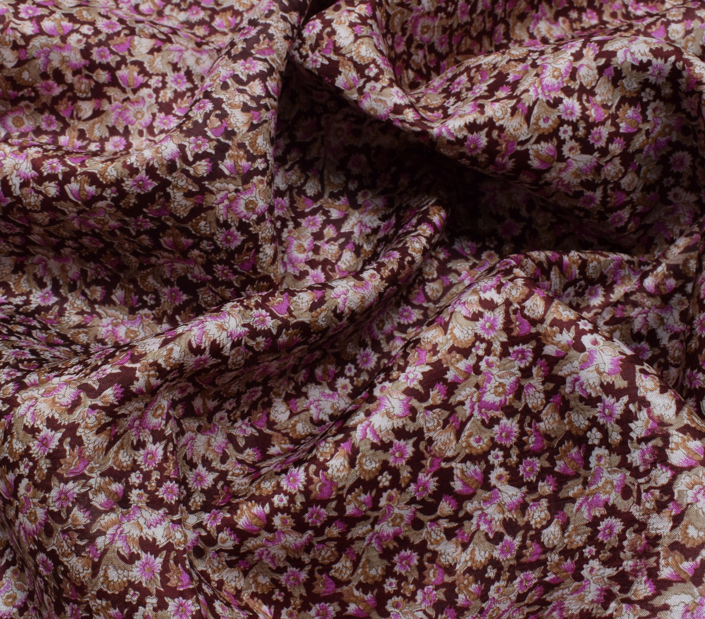 Sushila Vintage Indian Saree 100% Pure Silk Printed Floral Soft Craft Fabric