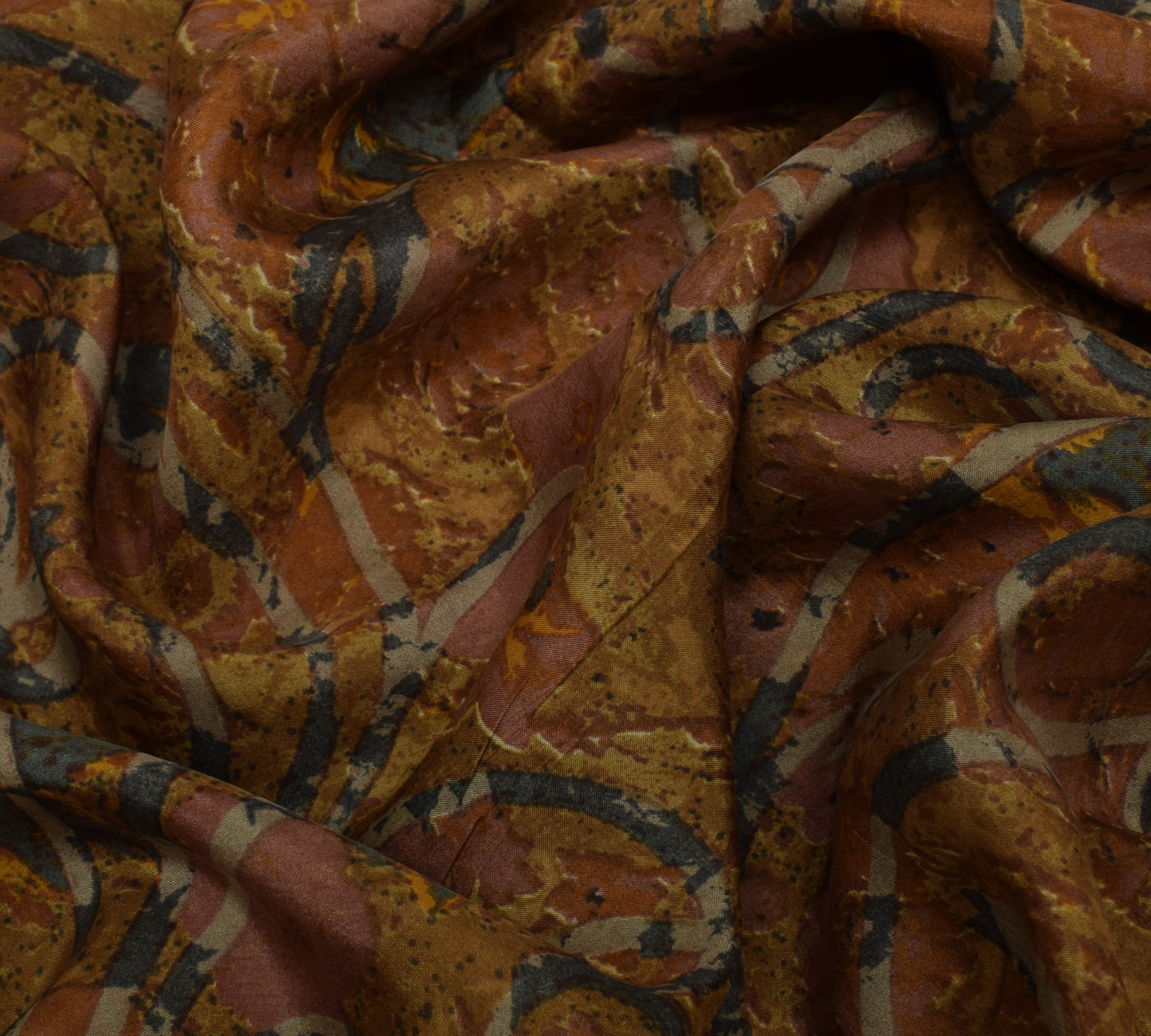 Sushila Vintage Indian Saree 100% Pure Silk Printed Floral Soft Craft Fabric