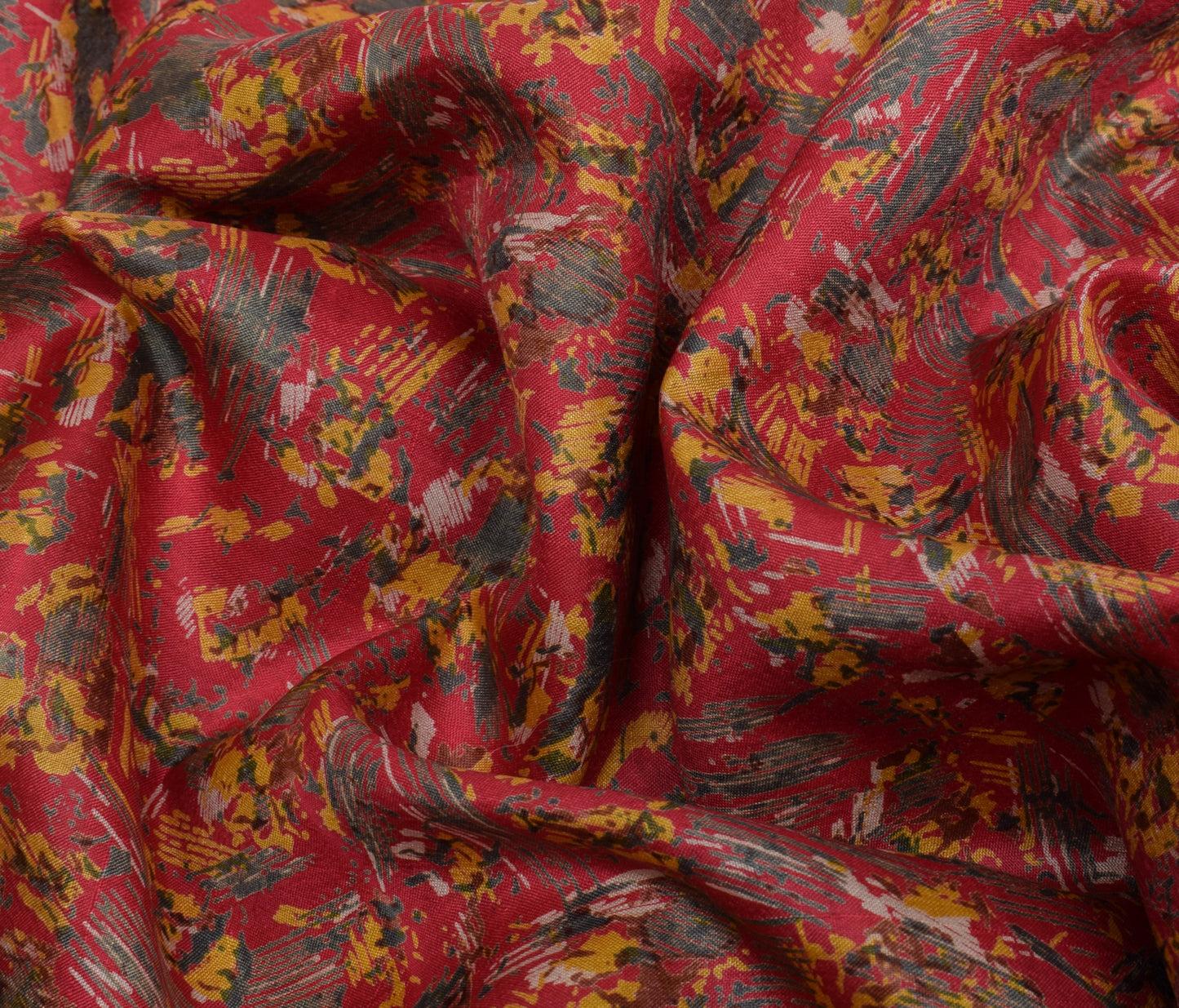 Sushila Vintage Pink Indian Saree 100% Pure Silk Printed Soft Craft Fabric