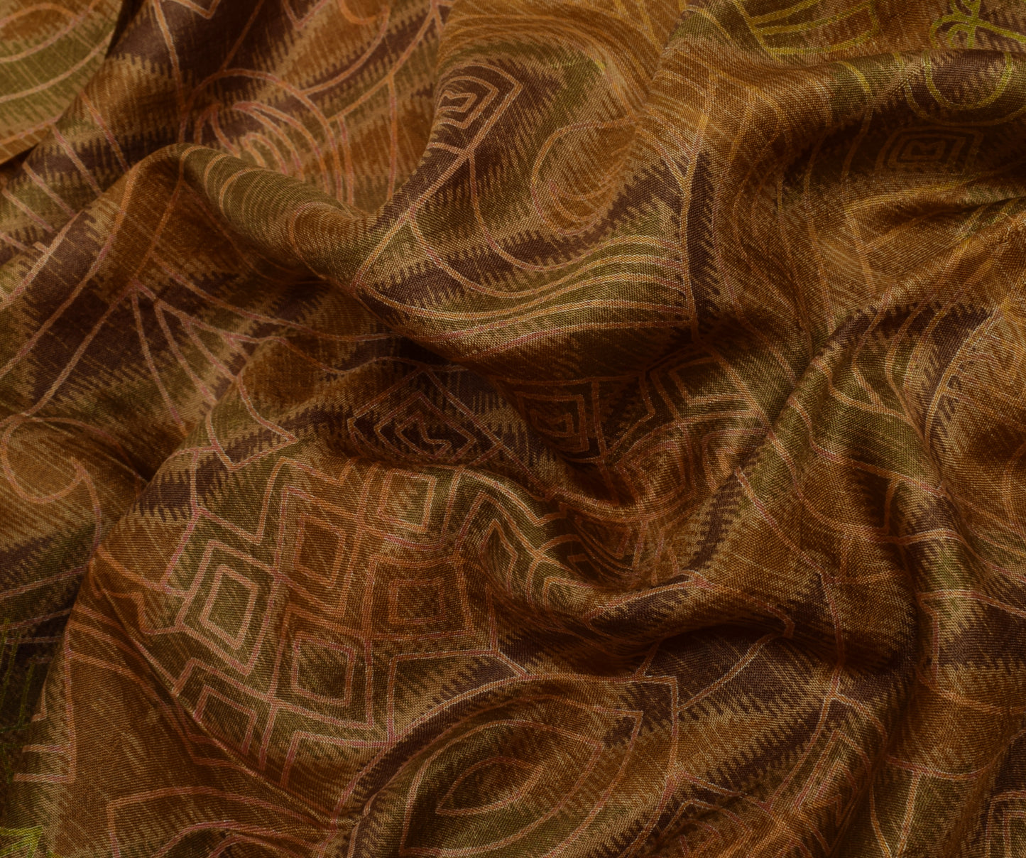 Sushila Vintage Indian Saree 100% Pure Silk Printed Floral Soft Craft Fabric