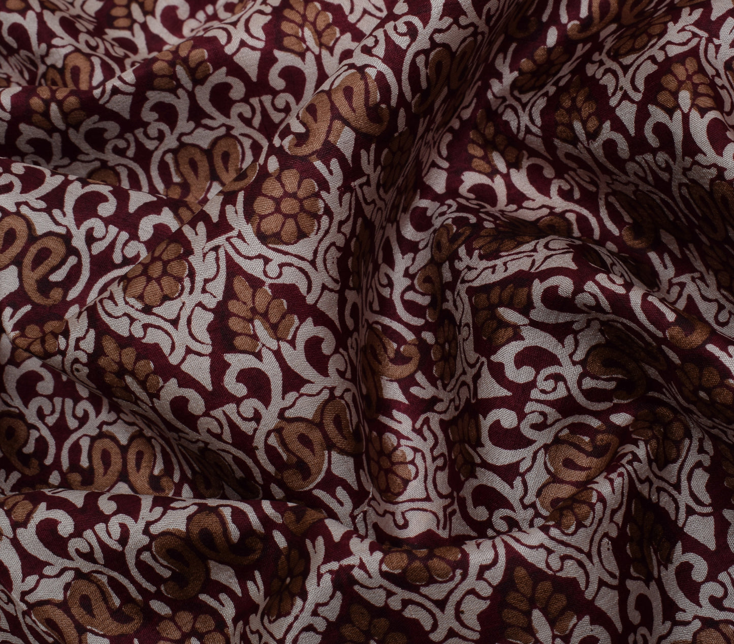 Sushila Vintage Indian Saree 100% Pure Silk Printed Floral Soft Craft Fabric