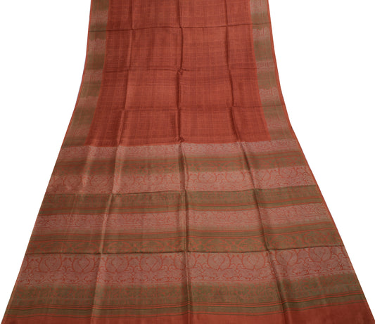 Sushila Vintage Indian Saree 100% Pure Silk Printed 5 Yard Soft Craft Fabric