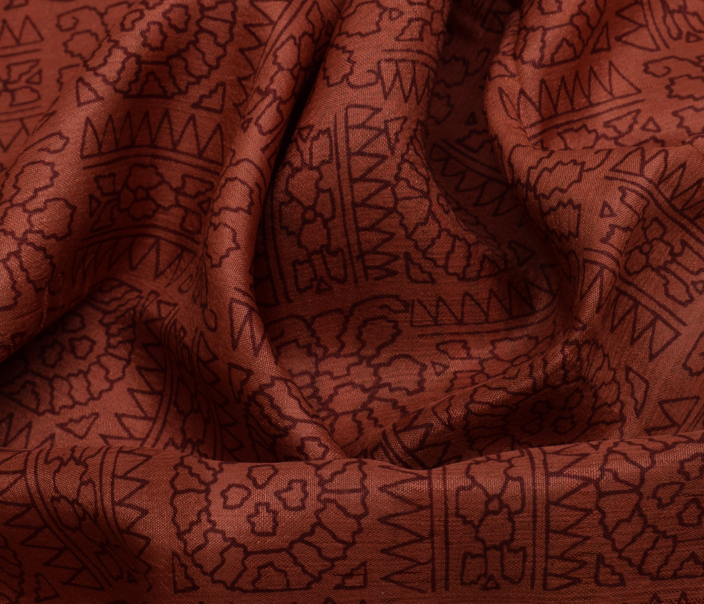 Sushila Vintage Indian Saree 100% Pure Silk Printed 5 Yard Soft Craft Fabric