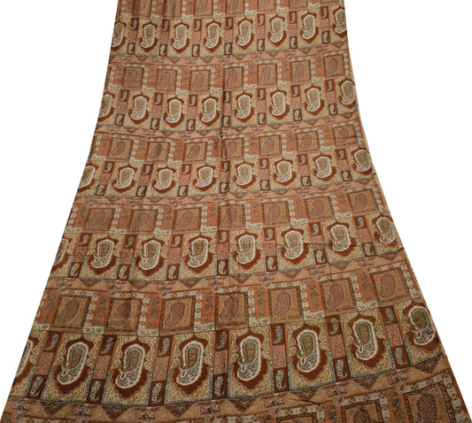 Sushila Vintage Indian Saree 100% Pure Silk Printed 5 Yard Soft Craft Fabric