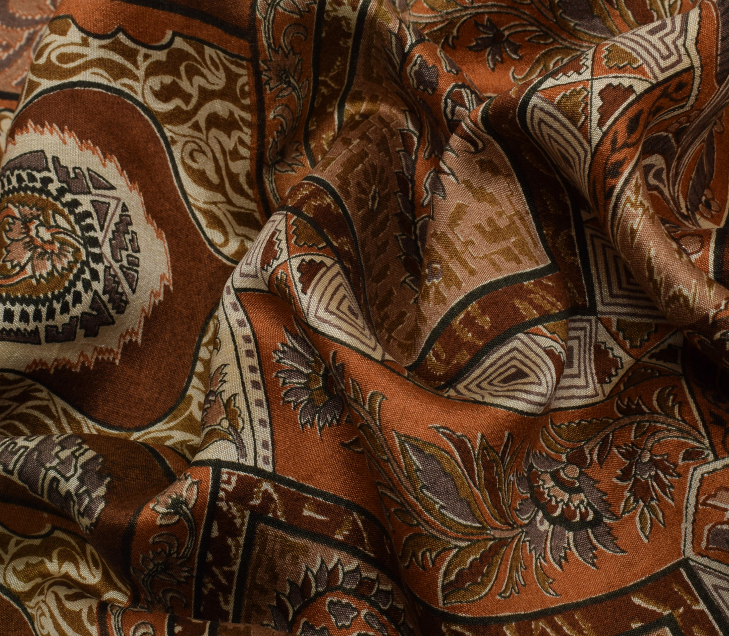 Sushila Vintage Indian Saree 100% Pure Silk Printed 5 Yard Soft Craft Fabric