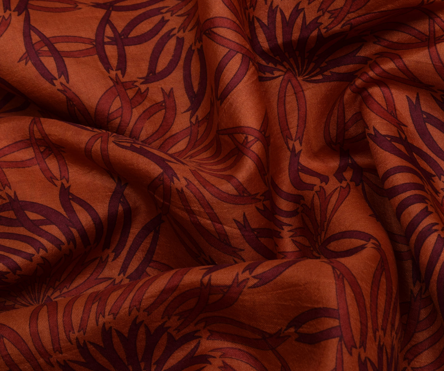 Sushila Vintage Indian Saree 100% Pure Silk Printed Floral Soft Craft Fabric