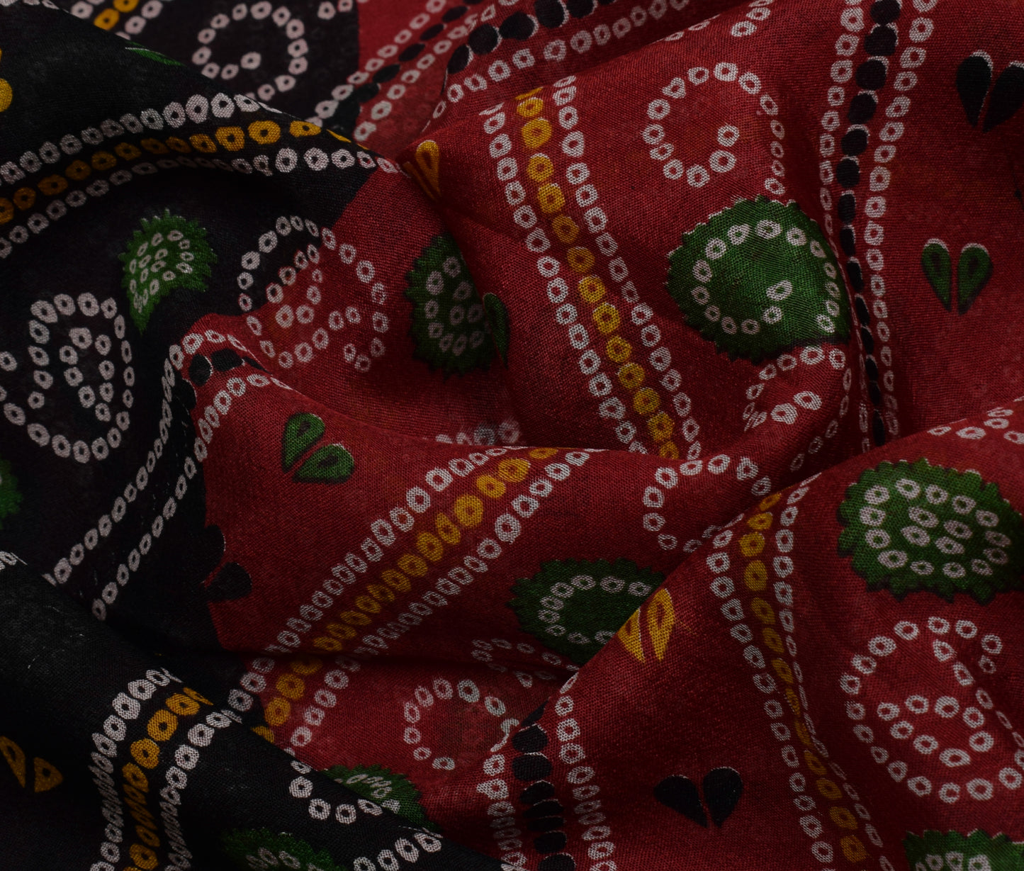 Sushila Vintage Maroon Saree 100% Pure Silk Printed 5 Yard Soft Craft Fabric