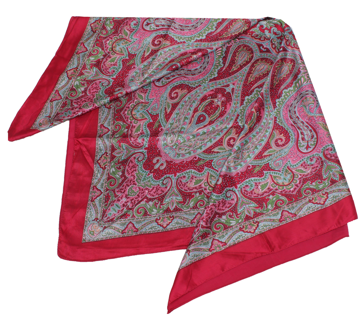 Sushila Vintage Pink Women Scarf Blend Silk Printed Floral Stole 39" x 38"