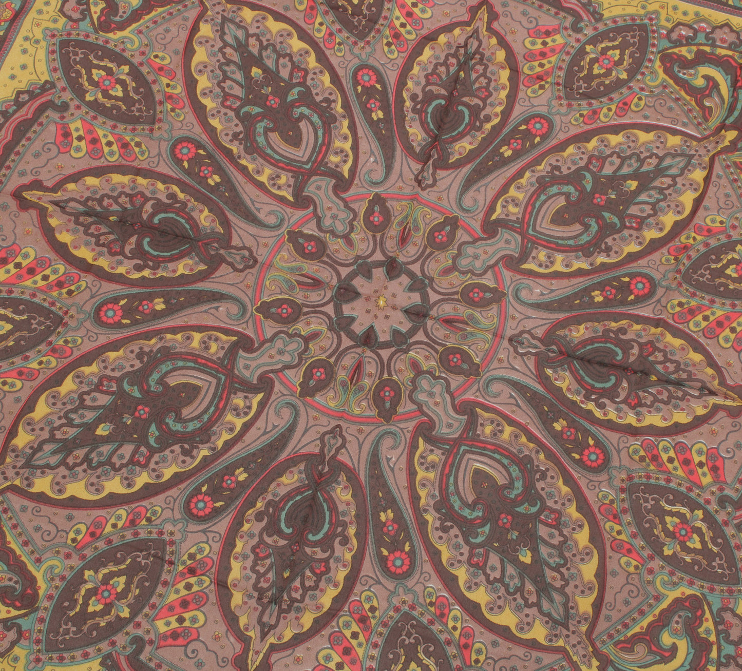 Sushila Vintage Brown Indian Women Neck Scarf Blend Silk Floral Stole 36" x 36"