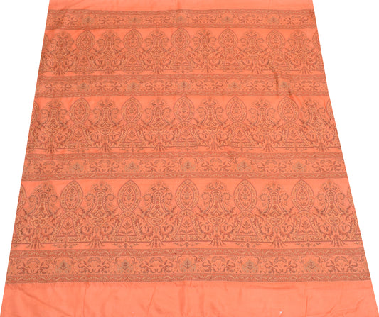 Sushila Vintage Peach Sari Remnant Scrap Multi Purpose Silk Woven Craft Fabric