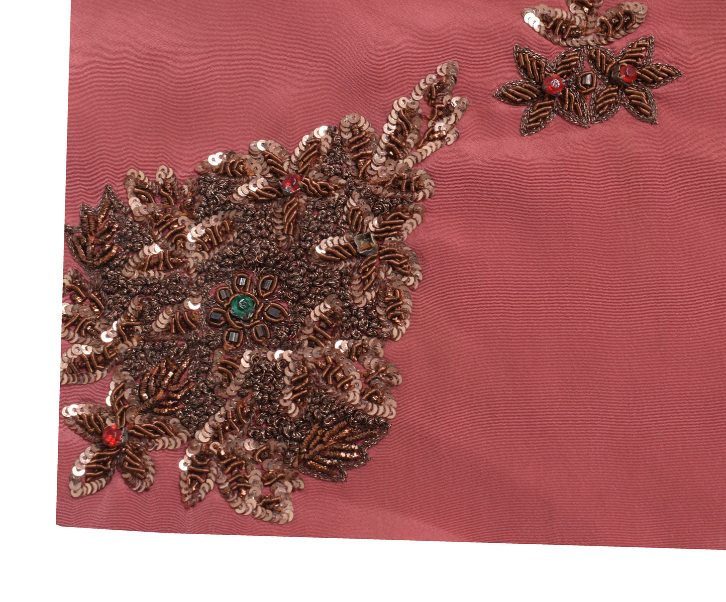 Sushila Vintage Sari Remnant Scrap Multi Purpose Silk Hand Beaded Craft Fabric