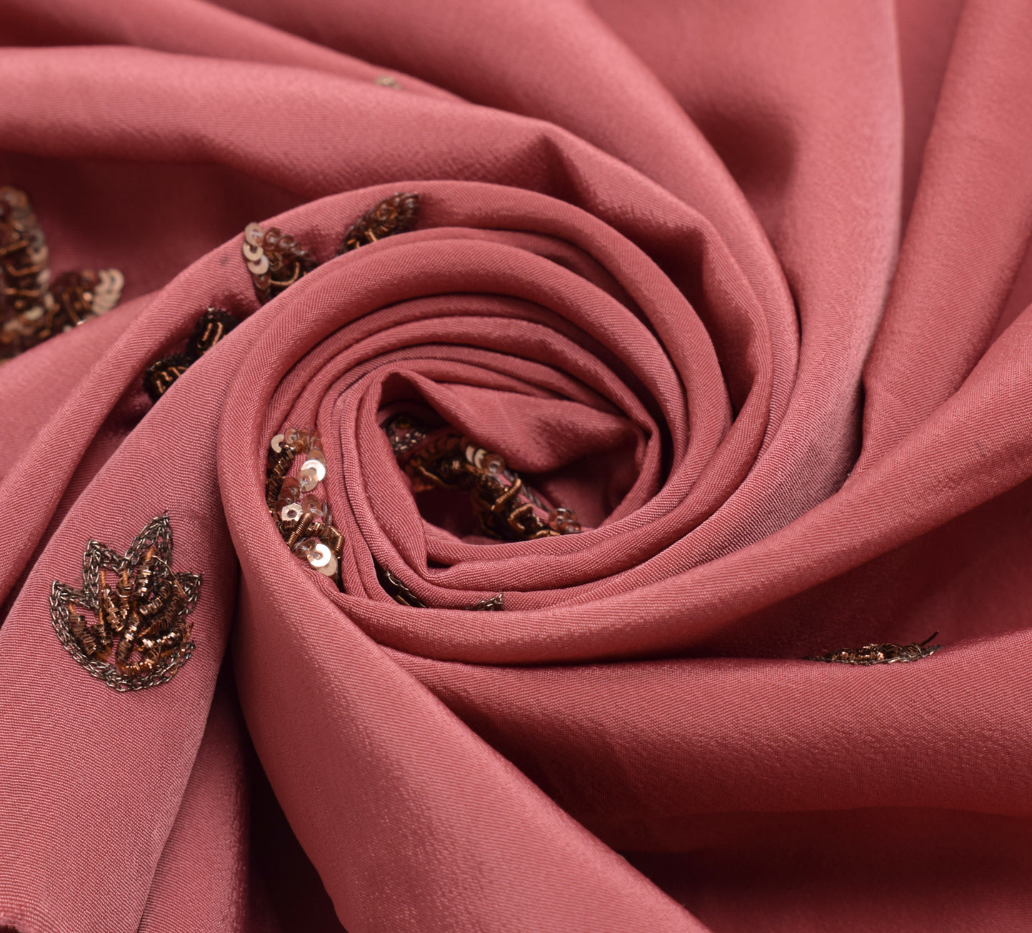 Sushila Vintage Sari Remnant Scrap Multi Purpose Silk Hand Beaded Craft Fabric