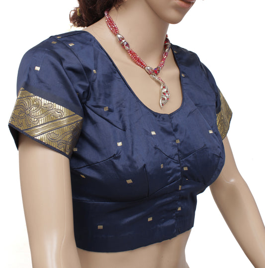 Sushila Vintage 32" Stitched Sari Blouse Blend Silk Woven Designer Choli