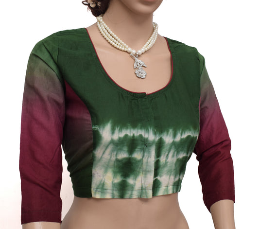 Sushila New Top Readymade Stitched Sari Blouse 38" Pure Cotton Printed Choli