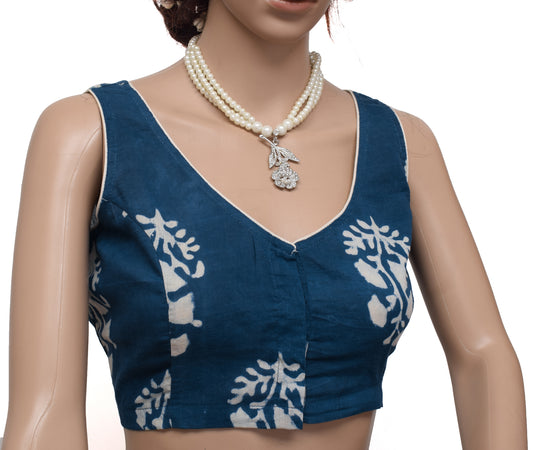 Sushila New Top Readymade 38" Sari Blouse Pure Cotton Printed Blouse Choli