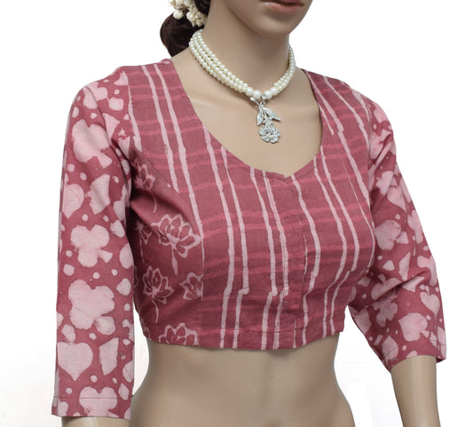 Sushila Vintage New Readymade 38" Sari Blouse Cotton Printed Floral Choli