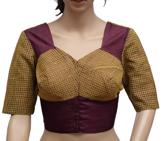Sushila Vintage Readymade 36" Sari Blouse Pure Silk Woven Designer Choli