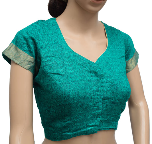 Sushila Vintage Readymade 38" Sari Blouse Pure Silk Printed Designer Top
