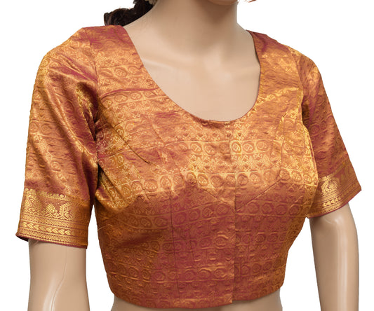 Sushila Vintage Readymade 32" Sari Blouse Pure Silk Woven Designer Choli