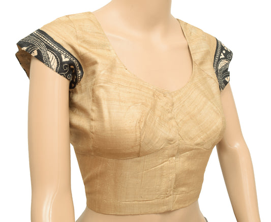 Sushila Vintage Readymade 40" Sari Blouse Khadi Silk Woven Designer Choli