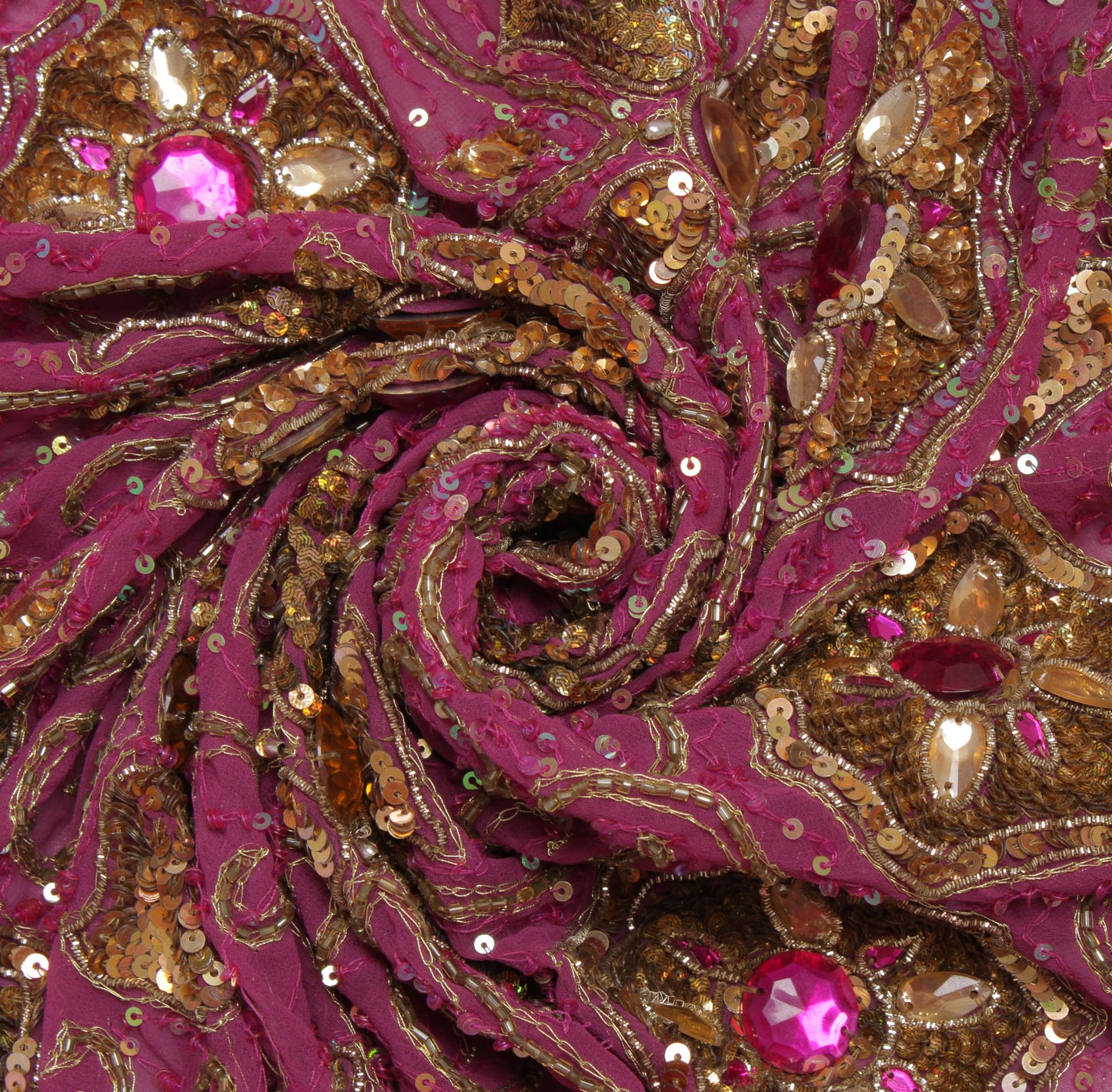 Sushila Vintage Purple Heavy Dupatta Blend Georgette Silk Hand Beaded Long Stole