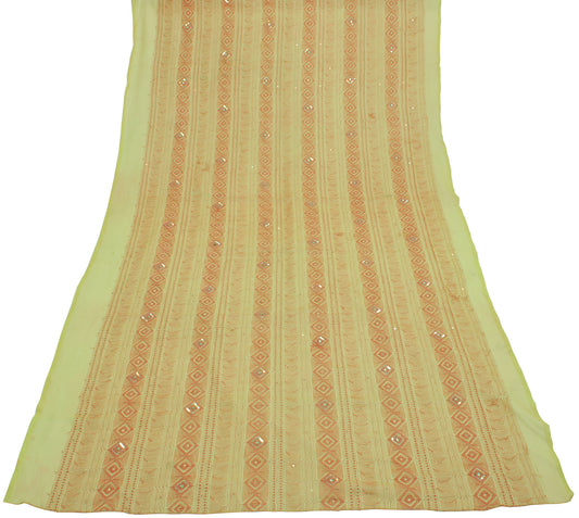 Sushila Vintage Green Dupatta Blend Georgette Silk Hand Embroidered Long Stole