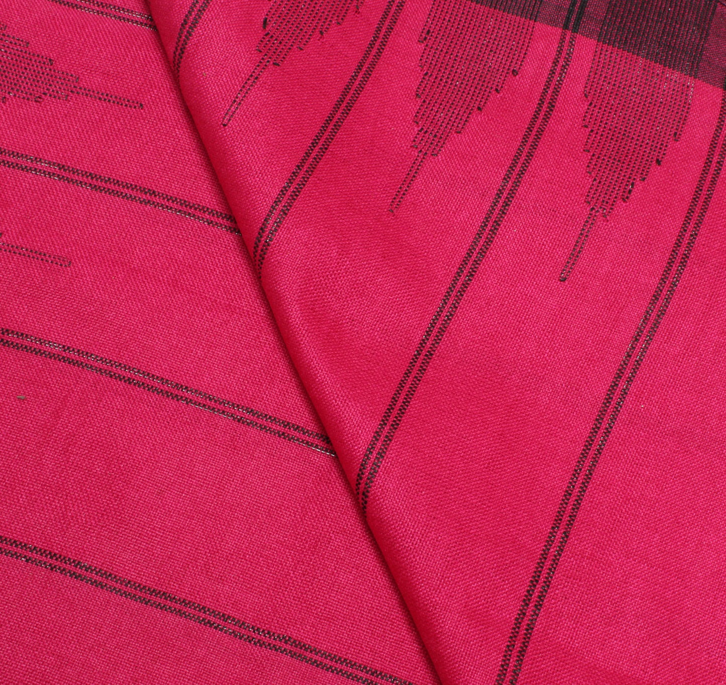 Sushila Vintage Dark Pink Indian Dupatta Blend Cotton Woven Long Stole Scarves