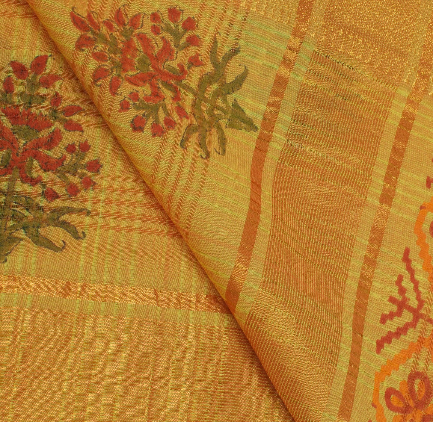 Sushila Vintage Orange Indian Dupatta 100% Pure Cotton Printed Long Stole Hijab