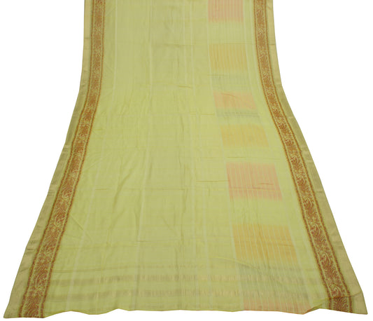 Sushila Vintage Lemon Green Dupatta Pure Cotton Woven & Printed Long Stole Veil