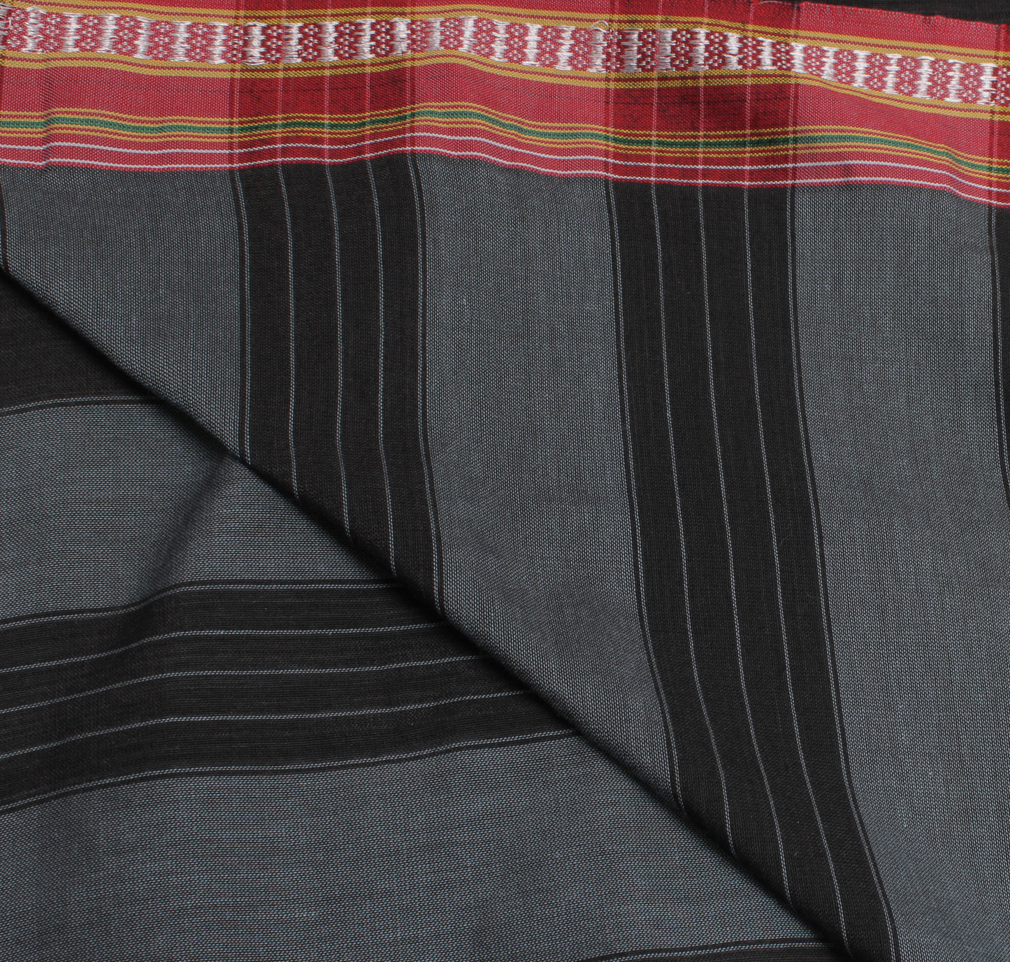 Sushila Vintage Black Indian Dupatta Blend Cotton Woven Long Stole Scarves