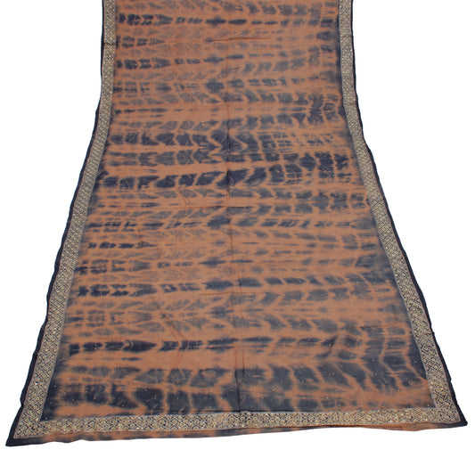 Sushila Vintage Indian Tie-Dye Dupatta Pure Chiffon Silk Embroidered Long Stole