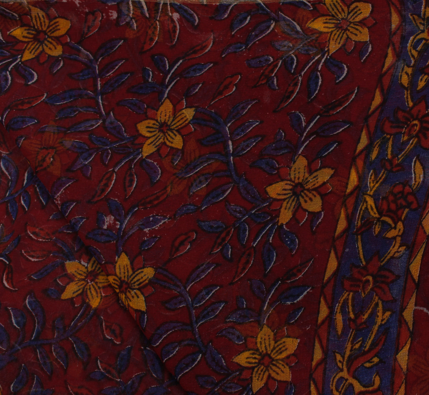 Sushila Vintage Maroon Dupatta Pure Georgette Silk Printed Long Stole Scarves