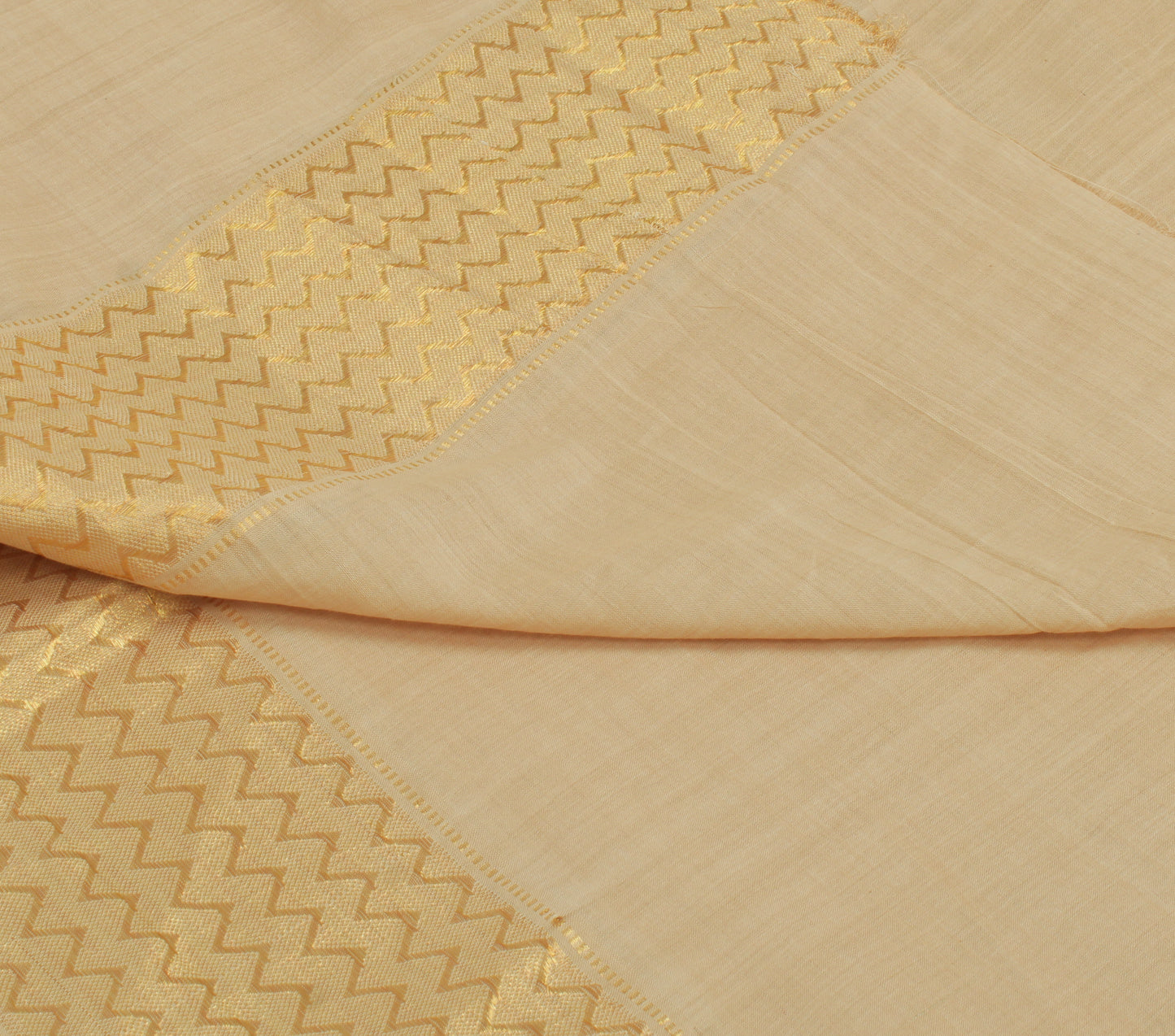Sushila Vintage Cream Indian Dupatta Pure Cotton Woven Long Stole Veil Scarves