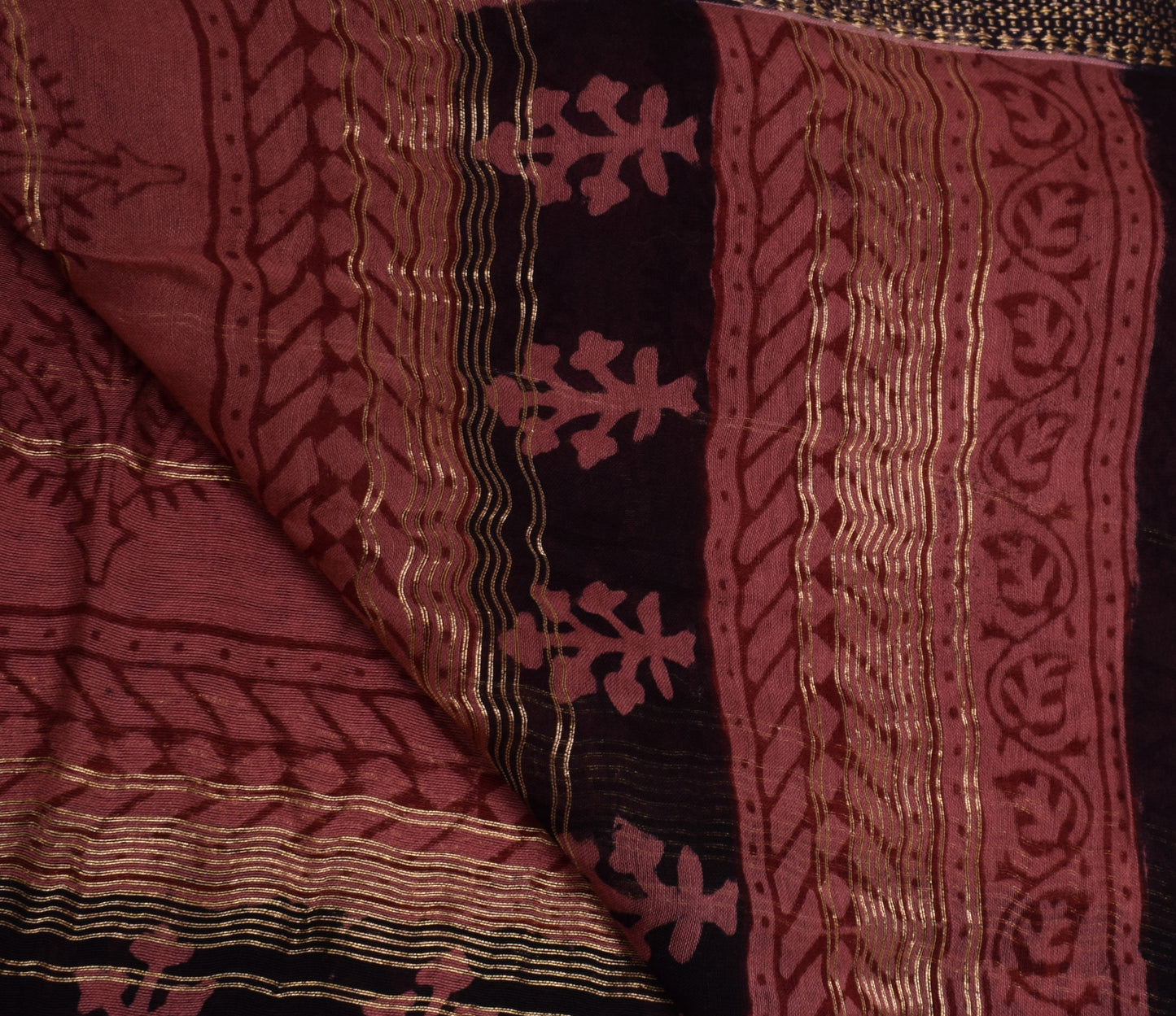 Sushila Vintage Indian Dupatta 100% Pure Cotton Printed & Woven Long Stole Veil