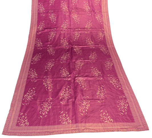 Sushila Vintage Purple Indian Dupatta Blend Silk Printed Long Stole Scarves