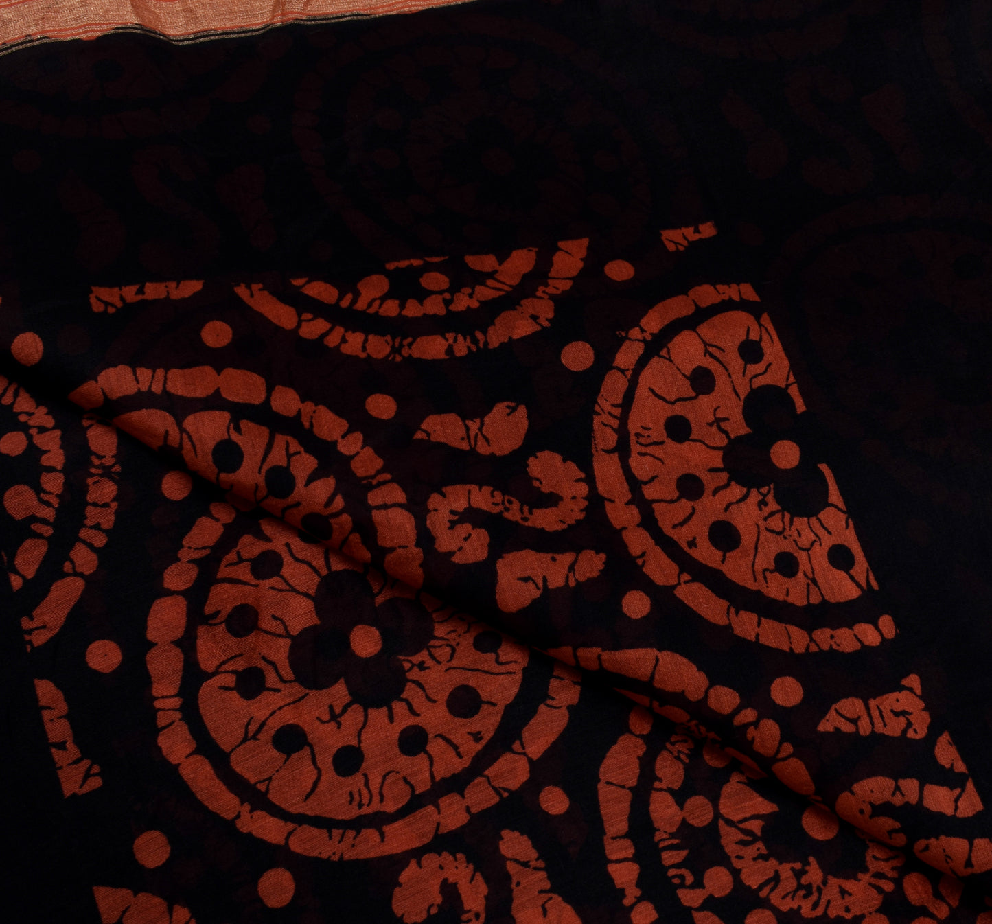 Sushila Vintage Black Indian Dupatta Pure Cotton Printed Long Stole Hijab