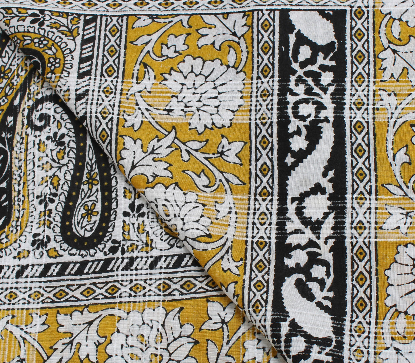 Sushila Vintage White Indian Dupatta Pure Cotton Printed Long Stole Veil Scarves