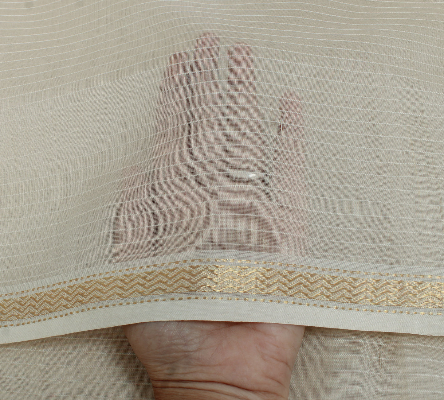 Sushila Vintage Cream Indian Dupatta 100% Pure Silk Woven Long Stole Veil