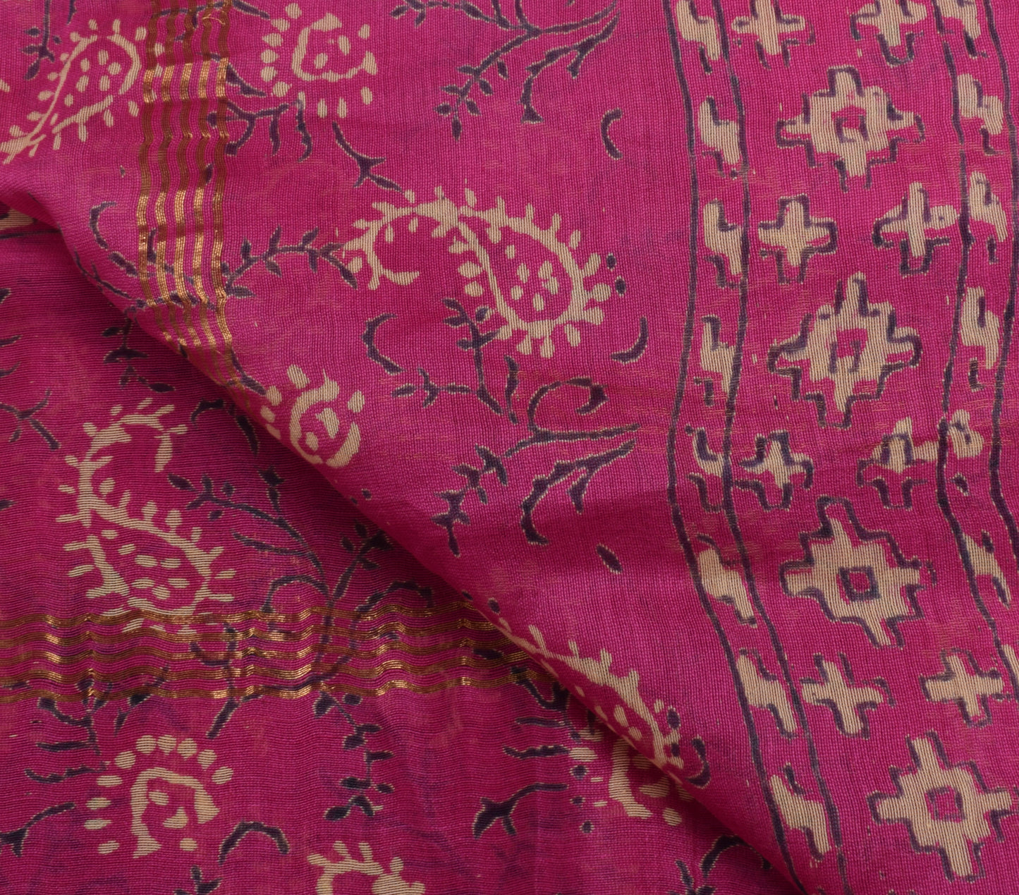 Sushila Vintage Indian Pink Dupatta 100% Pure Cotton Printed Long Stole Hijab