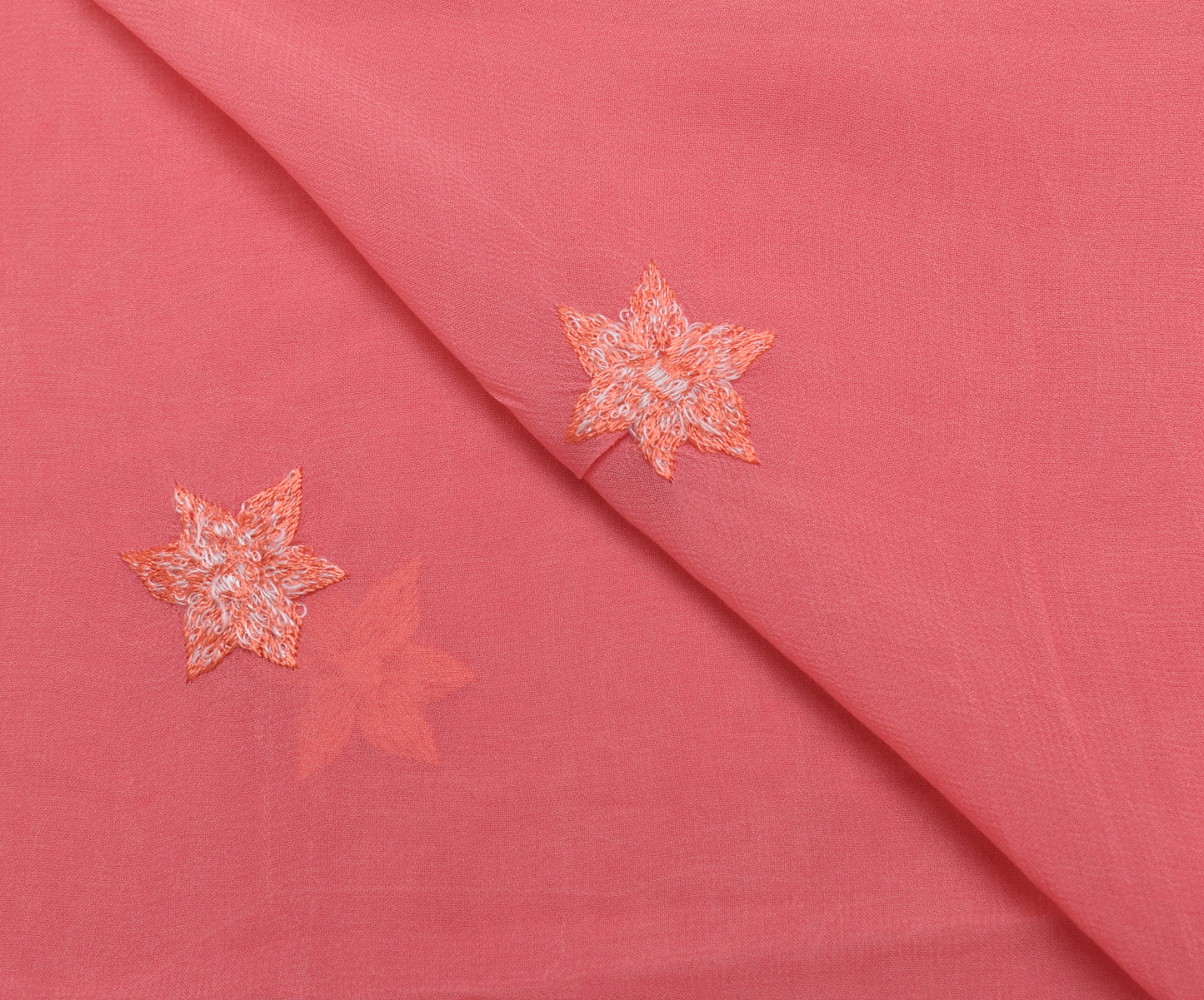 Sushila Vintage Peach Dupatta Pure Georgette Embroidered Long Stole Veil Hijab
