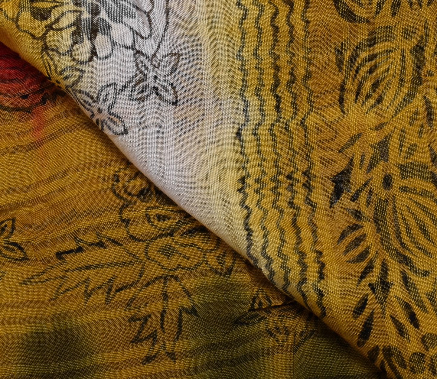 Sushila Vintage Indian Dupatta Pure Cotton Printed Floral Long Stole Veil Hijab