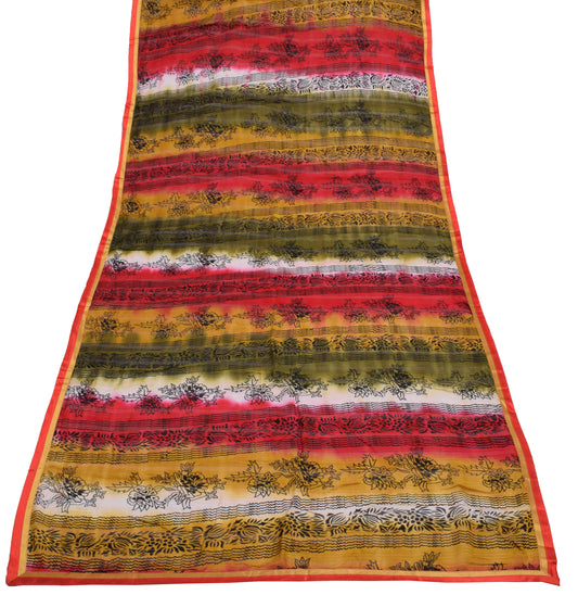 Sushila Vintage Indian Dupatta Pure Cotton Printed Floral Long Stole Veil Hijab