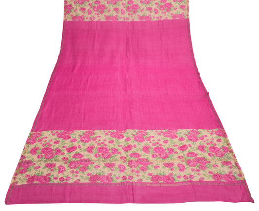 Sushila Vintage Dark Pink Dupatta 100% Pure Cotton Printed Long Stole Veil Hijab