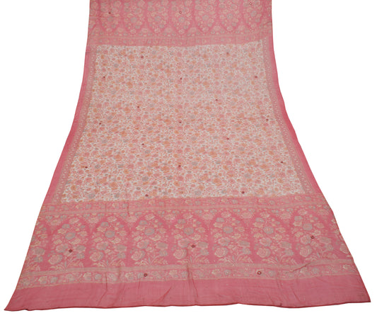 Sushila Vintage Off White Dupatta Pure Georgette Silk Printed Long Stole Scarves