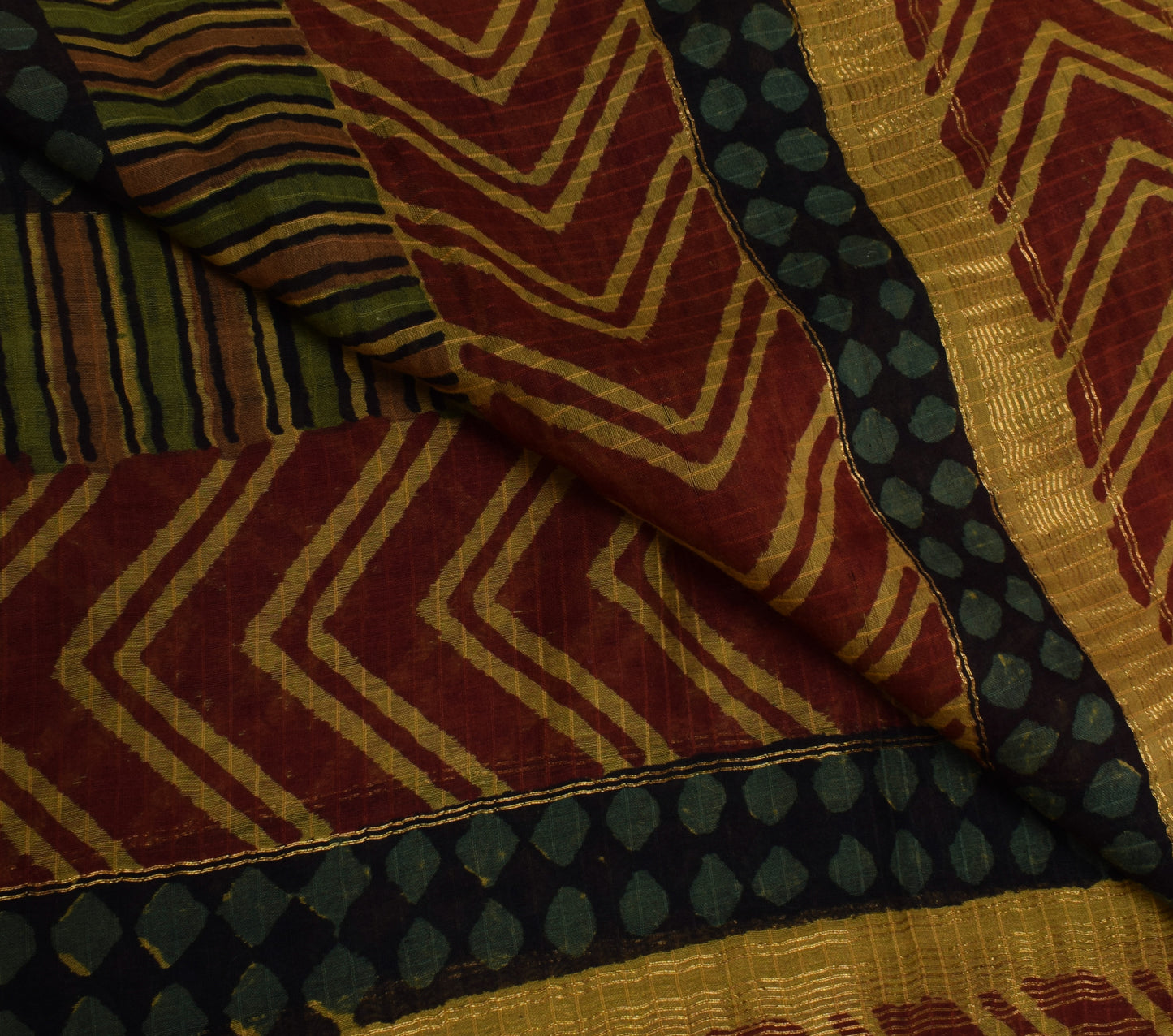 Sushila Vintage Indian Green Dupatta 100% Pure Cotton Printed Long Stole Hijab