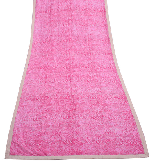 Sushila Vintage Pink Dupatta 100% Pure Cotton Printed Long Stole Veil Hijab