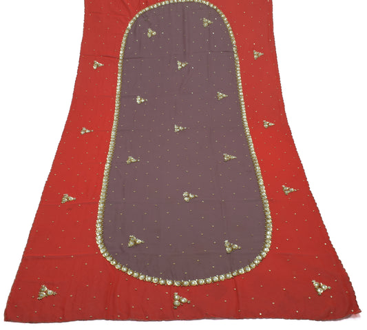 Sushila Vintage Gray Dupatta Blend Georgette Silk Hand Beaded Long Stole Scarves