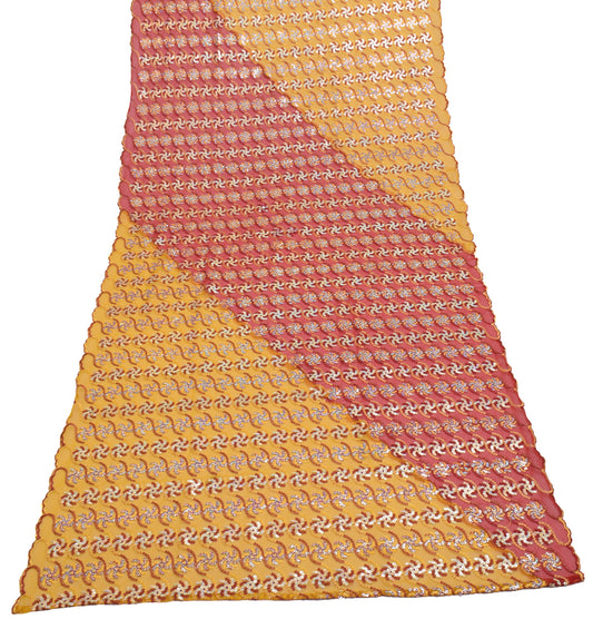 Sushila Vintage Indian Dupatta Blend Georgette Silk Hand Beaded Long Stole Veil