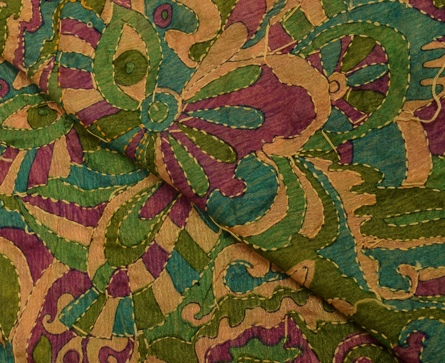 Sushila Vintage Indian Beige Dupatta Blend Silk Printed Long Stole Scarves Veil